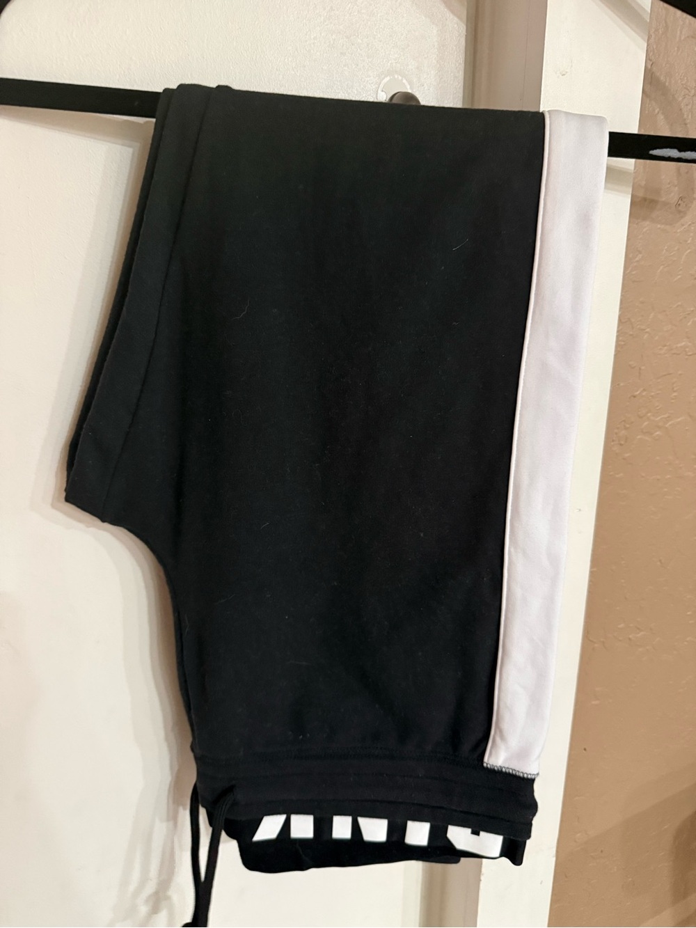 Women’s PINK Victoria Secret Black Lounge Jogger Pants with White Side Stripe
